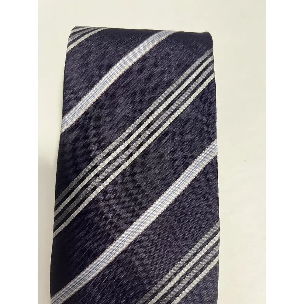 Giorgio Armani Men's Purple Striped Necktie 100% Silk Made In Italy 59.5